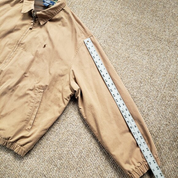Vintage Polo Ralph Lauren Bi-Swing Jacket 2X Big Khaki Tan Harrington Bomber - Picture 10 of 11